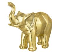 Baroni Home Figurine décorative en résine, décoration de la maison, figurine animal, design moderne, pour maison et bureau, idée cadeau, couleur or, 16 x 7 x 14 cm (éléphant)