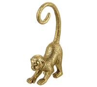 Baroni Home Figurine décorative en résine, décoration pour la maison, figurine animal, design moderne, pour la maison et le bureau, idée cadeau, couleur or, 12 x 5 x 24 cm (singe)