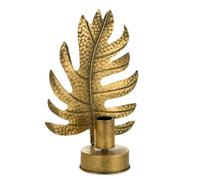 Baroni Home Lampe de Table Dorée en Fer, Lampe de Chevet de Design, Abat Jour Colorée Or, Monstera, 21x11x35 cm