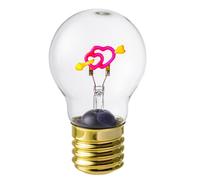 Baroni Home Lampe de table en forme d'ampoule, rechargeable avec câble USB, sans fil, lumière LED, 7 x 7 x 12 cm Cœurs avec flèche