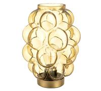 Baroni Home Lampe de Table en Verre à Piles, Lampe de Chevet et de Salon, Lampe de Bureau Design Moderne, 15x15x20 cm, Bubble Jaune