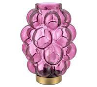 Baroni Home Lampe de Table en Verre à Piles, Lampe de Chevet et de Salon, Lampe de Bureau Design Moderne, 15x15x20 cm, Bubble Violet