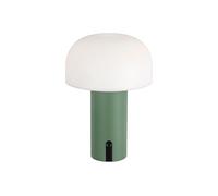 Baroni Home Lampe LED Sans Fil, Design Champignon, Variateur Tactile, Rechargeable USB-C, Lumière Chaude 3000K, Étanche pour Intérieur et Extérieur, Métal Laqué, h22 cm (Verte, 1 pièce)