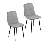 Baroni Home Lot de 2 Chaises Modernes avec Revêtement en Velours et Pieds en Fer Noir, Fauteuil pour Salon, Chambre, Salle à Manger, 52x44x85 cm, Gris