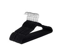 Baroni Home Lot de 20 cintres en velours, cintres à vêtements 44,5 cm, gain de place avec surface antidérapante, design à haute capacité de charge, pour manteaux, chemises, vêtements, noir