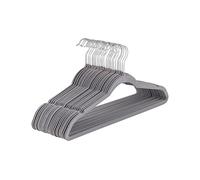 Baroni Home Lot de 20 cintres en velours, cintres à vêtements 44,5 cm, gain de place avec surface antidérapante, conception à haute capacité de charge, pour manteaux, chemises, vêtements, gris