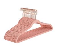 Baroni Home Lot de 20 cintres en velours, Cintres à vêtements 44,5 cm, gain de place avec surface antidérapante, Design à haute capacité de charge, pour manteaux, chemises, vêtements, Rose Poudré