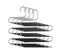 Baroni Home Lot de 4 Cintres en Forme de S Antidérapant Multi-Usages avec 5 Niveaux en Acier Inoxydable, Cintres Multiples Gain de Place pour Pantalons, Écharpes, Cravates, Serviettes, 32 cm