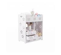 Baroni Home Meuble de salle de bain suspendu 2 tiroirs 3 étagères en bois plastique, meuble suspendu peu encombrant avec fixation murale, montage encastré facile, léger et facile à nettoyer, 18 x 35 x