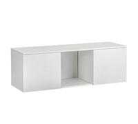 Baroni Home Meuble TV avec 2 Portes et 1 Étagère, Trou de Câble en MDF, Meuble TV Console pour Chambre, Salon, Cuisine, Blanc, 120x40x40 cm