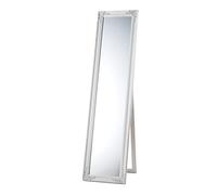 Montemaggi Miroir de Terre avec Inclinaison réglable, Grand Miroir avec Cadre Blanc rectangulaire en Style Shabby Chic, Miroir de Chambre, élégance Miroir pour Salle de Bain et de Salon 160x50 cm