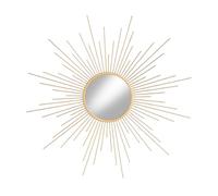 Baroni Home Miroir mural décoratif avec cadre en fer, miroir de salon ou chambre à coucher, rayons, 60 x 2 x 60 cm