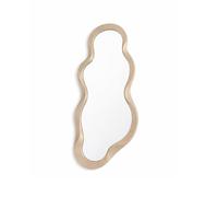 Baroni Home Miroir mural design avec cadre ondulé en plastique, miroir décoratif moderne pour salon, salle de bain, chambre et entrée, 55 x 80 cm (petit sable)