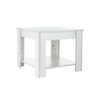 Baroni Home Moderne Table Basse de Salon, Table à café, Table de Salon avec étagère inférieure, Carré, Blanc, 55x55x45 cm