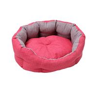 Baroni Home Niche pour Chien, Panier Ovale pour Chat, Coussin pour Animaux Domestiques pour Chambre à Coucher, Salon, Couloir, Lit Animale de qualité,45X55 cm (M), Gris et Bordeaux