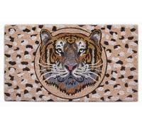 Baroni Home Paillasson d’Entrée en Fibre de Coco Peint à la Main, Tapis d’Entrée de Maison Facile à Nettoyer avec Fond Antidérapant en PVC, Paillasson Résistant, Tigre, 70x40 cm