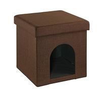Baroni Home Panier pour Chien, Panier pour Chat, Niche Pliable très Pratique, Cabane pour Animaux Domestiques, 38x38x38 cm, Marron Foncé