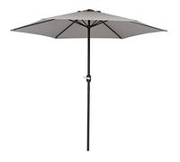 Baroni Home Parasol de Jardin Terrasse et Balcon, Parasol avec Mât Central Réglable avec Manivelle, Parasol Extérieur, Gris Ø 2,70 m x 2,36 m