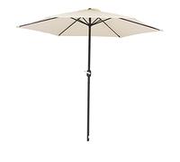 Baroni Home Parasol de Jardin Terrasse et Balcon, Parasol avec Mât Central Réglable avec Manivelle, Parasol Extérieur, Beige Ø 2,70 m x 2,36 m