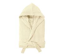 Baroni Home Peignoir en éponge avec Capuche, Peignoir pour Homme et Femme 100% Coton ultra absorbant, Peignoir de Bain (M, CREME)