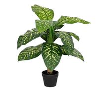 Baroni Home Plante Artificielle d’Intérieur et d’Extérieur, Plante Banane Dieffenbachia Imitation Décorative pour la Maison, Plante Artificielle de Salon, Chambre, Cuisine, Jardin, Hauteur 80 cm