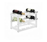 Baroni Home Porte-bouteilles en bois, 3 étagères pour 12 bouteilles, présentoir à vin pour cuisine, bar et cave, facile à installer, 24 x 46 x 30 cm (blanc)