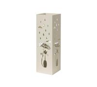 Baroni Home Porte Parapluie en Métal Carré en Style Moderne Chat et Gouttes, Porteparapluies avec Crochets et Bac d'égouttement Amovible, Blanc, 49x15,5x15,5 cm