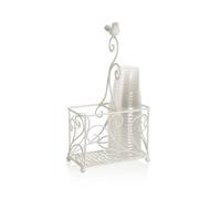 Baroni Home Porte-verres en fer décoré, accessoires de cuisine Shabby Chic de table, porte-verres d'intérieur et d'extérieur, 17 x 8,5 x 31 cm