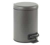 Baroni Home Poubelle de Salle de Bain avec Pédale, Poubelle de Bain en Acier, Seau à Ordures Petites Dimensions, Capacité 3L, 24x17x25 cm, Gris