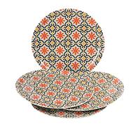 Baroni Home Servi d’Assiettes à Pizza Set de 4 Plates, Lot des 4 pièces des Assiettes pour Pizza en Porcelaine, Diamètre 31 cm, Fantaisie Cefalù