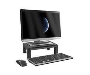 Baroni Home Support pour Moniteur PC, Support de Table pour Ordinateur, Imprimante, Tablette Réglable à 3 Hauteurs, Support de Moniteur de PC en Plastique, Noir