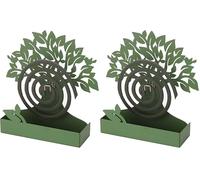 Baroni Home Support Spirale Anti-Moustiques, Porte-Encens, Porte-Plante en Métal pour Intérieur et Extérieur, 17x5x17,5 cm, Arbre, Vert (Lot de 2)