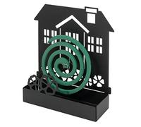 Baroni Home Support Spirale Anti-Moustiques, Porte-Encens, Porte-Plante en Métal pour Intérieur et Extérieur, 17x5x18 cm, Maison, Noir