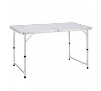 Baroni Home Table pliante de camping, table d'appoint portable pliable en aluminium avec plateau en MDF, légère, idéale pour camping, plage, pique-nique et extérieur (table blanche 120 cm)