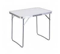 Baroni Home Table pliante de camping, table d'appoint portable pliable en aluminium avec plateau en MDF, légère, idéale pour camping, plage, pique-nique et extérieur (table blanche 80 cm)