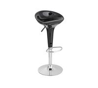 Baroni Home Tabouret de Bar Pivotant avec Hauteur Réglable, Assise en Plastique, Base Chromée avec Repose-Pieds et Fond Anti-Rayures, Tabouret de Cuisine et Péninsule, 40x45x59-79 cm, Noir 1 pièce