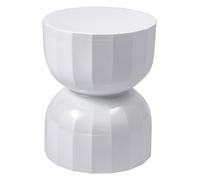 Baroni Home Tabouret en Acrylique Moderne en Forme de sablier, Tabouret Rond Hexagonal en Polycarbonate pour Le Salon, la Chambre à Coucher, la Cuisine, 36x36x45 cm (Blanc)