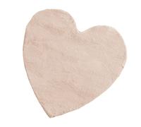 Baroni Home Tapis à Poils Longs, Tapis pour Enfants Doux, Tapis pour Enfants, Chambre d'enfant, Tapis en Fourrure écologique, Doux, cœur Rose, 90 x 90 cm
