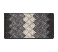 Baroni Home Tapis de cuisine antidérapant, tapis décoré lavable, 50 x 100 cm, gris losanges