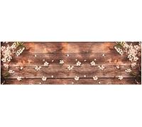 Baroni Home Tapis de Cuisine en PVC Carreaux Motif Faïence, Tapis Cuisine Antidérapant et Lavable, Fleurs de Pêche, 60x180 cm