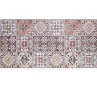 Baroni Home Tapis Long de Cuisine en PVC avec Fond Antidérapant, Tapis Cuisine Antimicrobien Facile à Laver, Tapis Passerelle pour Couloir, Rouille 120x60 cm