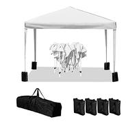 Baroni Home Tonnelle de Jardin 3 x 3 m avec 4 Sacs Poids et Sac de Transport, Tente d'Extérieur pour événements, Fêtes et Usage Commercial, Imperméable, Pliable, Blanc