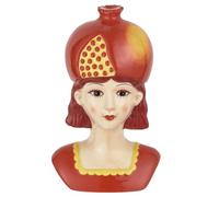 Baroni Home Vase Décoratif en Céramique Peinte à la Main, pour Intérieur et Extérieur, Idéal pour Plantes et Fleurs, Objet de Décoration Moderne et Coloré, Ligne Fruits, 11x8,5x18 cm, Grenade/Grande