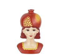 Baroni Home Vase Décoratif en Céramique Peinte à la Main, pour Intérieur et Extérieur, Idéal pour Plantes et Fleurs, Objet de Décoration Moderne et Coloré, Ligne Fruits, 9x6,7x14 cm, Grenade/Petite