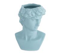 Baroni Home Vase en Céramique Suspendu en Forme de Buste de David, Pot des Fleurs d’Intérieur et d’Extérieur, Bibelot de Statue, 9,5x8x14 cm, Bleu Clair