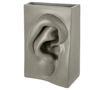 Baroni Home Vase en Résine Blanche en Forme de Visage Humain, Vase Décoratif d'Intérieur et d'Extérieur pour Plantes et Fleurs, Vase Moderne de Décoration, 17,5x10x25 cm, Oreille