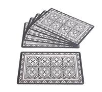 BARONI Lot de 6 Sets de Table américains en PVC coloré Arabesque Gris 44 x 28 cm, antidérapant et Facile à Laver