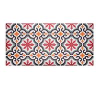 Baroni Home Tapis Long de Cuisine en PVC avec Fond Antidérapant, Tapis Cuisine Antimicrobien Facile à Laver, Tapis Passerelle pour Couloir, Rouge et Vert 120x60 cm