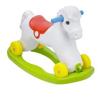 Baroni Toys Cheval à Bascule 2 en 1, Base basculante Amovible, Cheval à Monter et à roulettes, 2-5 Ans, 70x49x30 cm (Cheval Blanc)