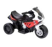 Baroni Toys Moto électrique à 3 Roues pour Enfants de 1 à 4 Ans, Design réaliste, avec Pédale d'accélération, Phare Lumineux & Musiques, 66x37x44 cm, Rouge